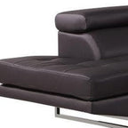 Dark Brown Leather L Shaped Two Piece Corner Sectional