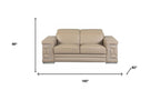 Two Piece Indoor Beige Italian Leather Five Person Seating Set