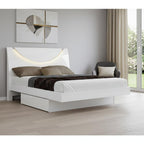 White Solid Wood King Bed Frame