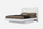White Solid Wood King Bed Frame