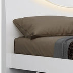 White Solid Wood King Bed Frame