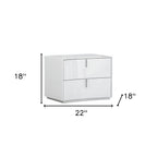 18" White Two Drawers Manufactured Wood Nightstand