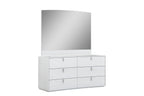 62" White Wood Six Drawer