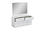 62" White Wood Six Drawer