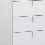 62" White Wood Six Drawer