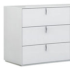62" White Wood Six Drawer