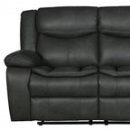 64" Gray Faux Leather Manual Reclining Love Seat