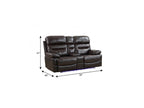 78" Brown Faux Leather Power Reclining Love Seat With Storage