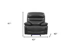 43" Grey Faux Leather Power Recliner Chair