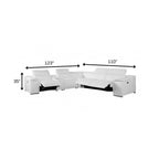 White Italian Leather Power Reclining U Shaped Six Piece Corner Sectional With Console