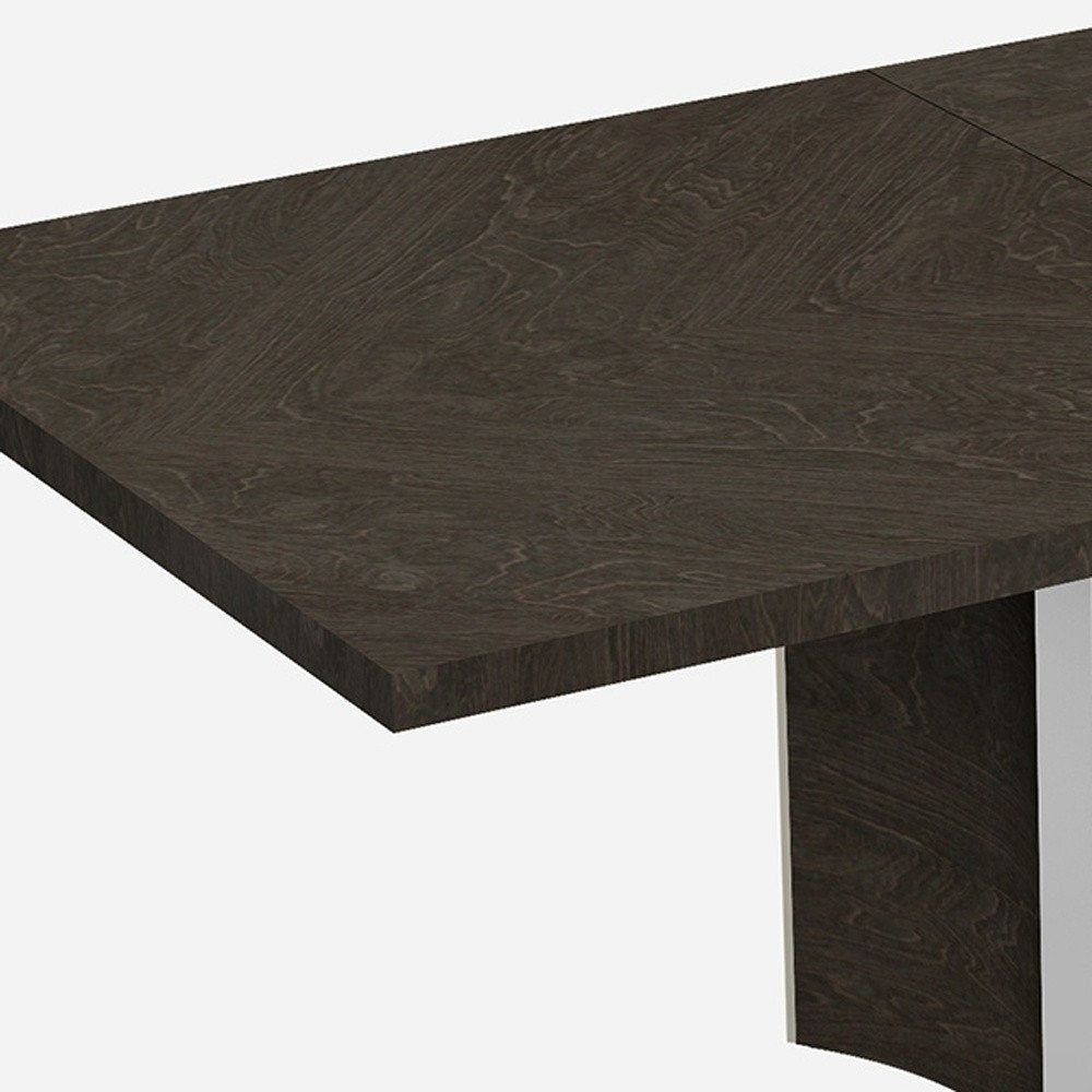 Seven Piece Gray Solid Wood Dining Set with Six Chairs