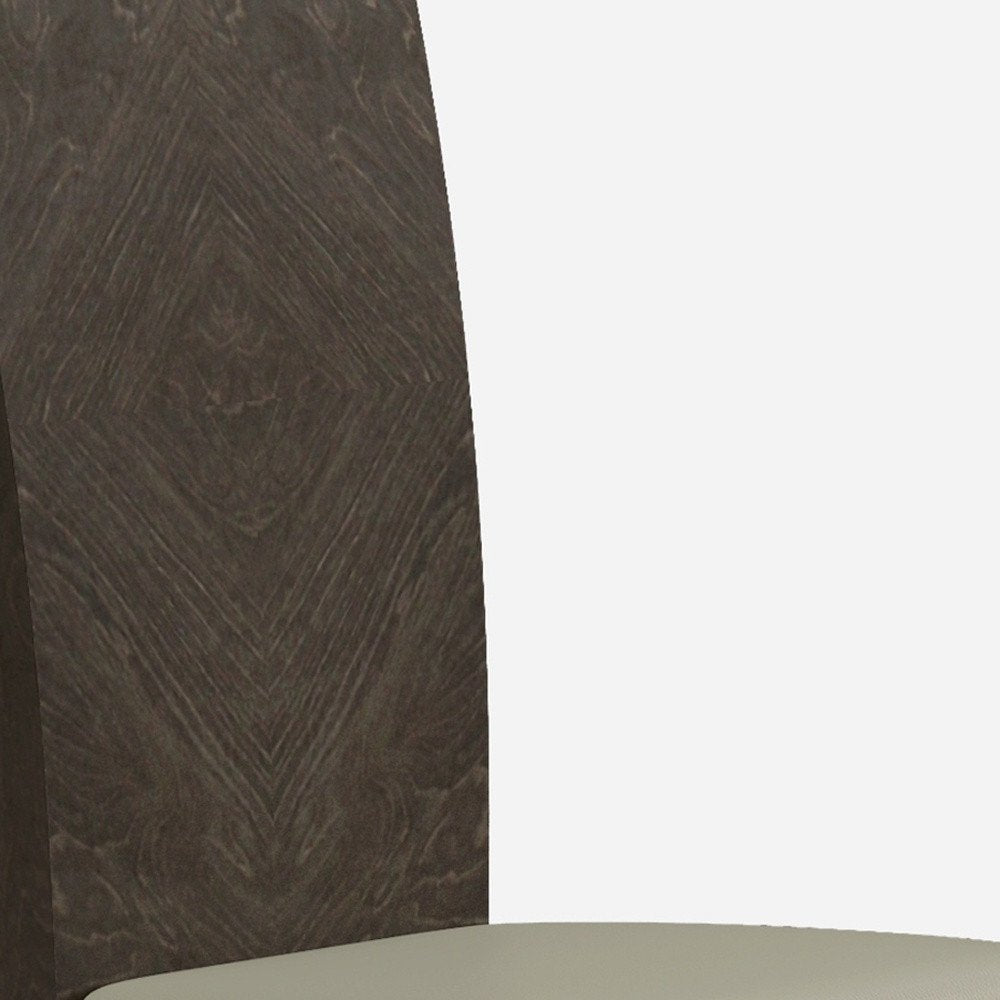 Seven Piece Gray Solid Wood Dining Set with Six Chairs