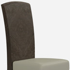 Seven Piece Gray Solid Wood Dining Set with Six Chairs