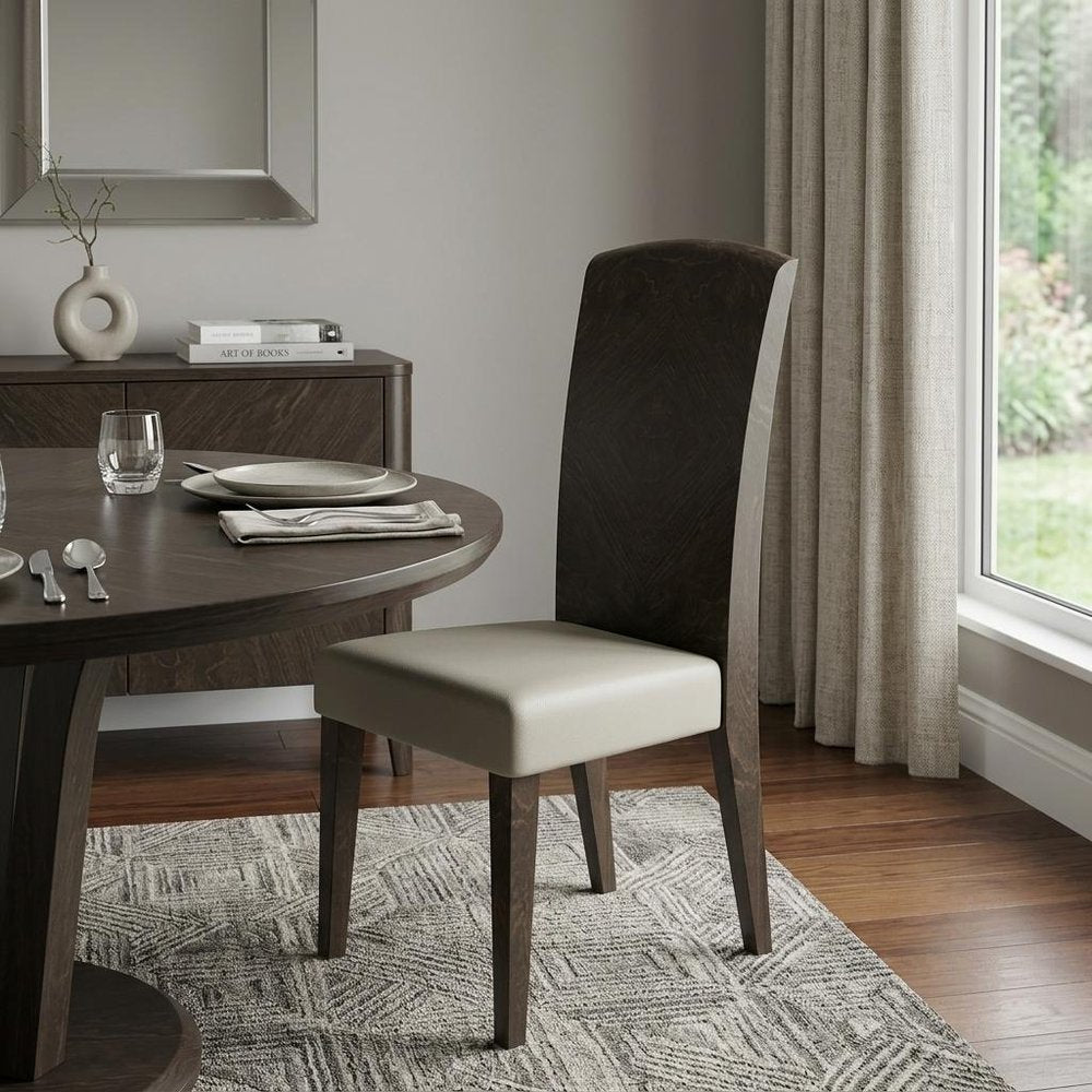 Seven Piece Gray Solid Wood Dining Set with Six Chairs