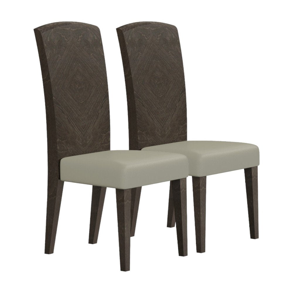Seven Piece Gray Solid Wood Dining Set with Six Chairs