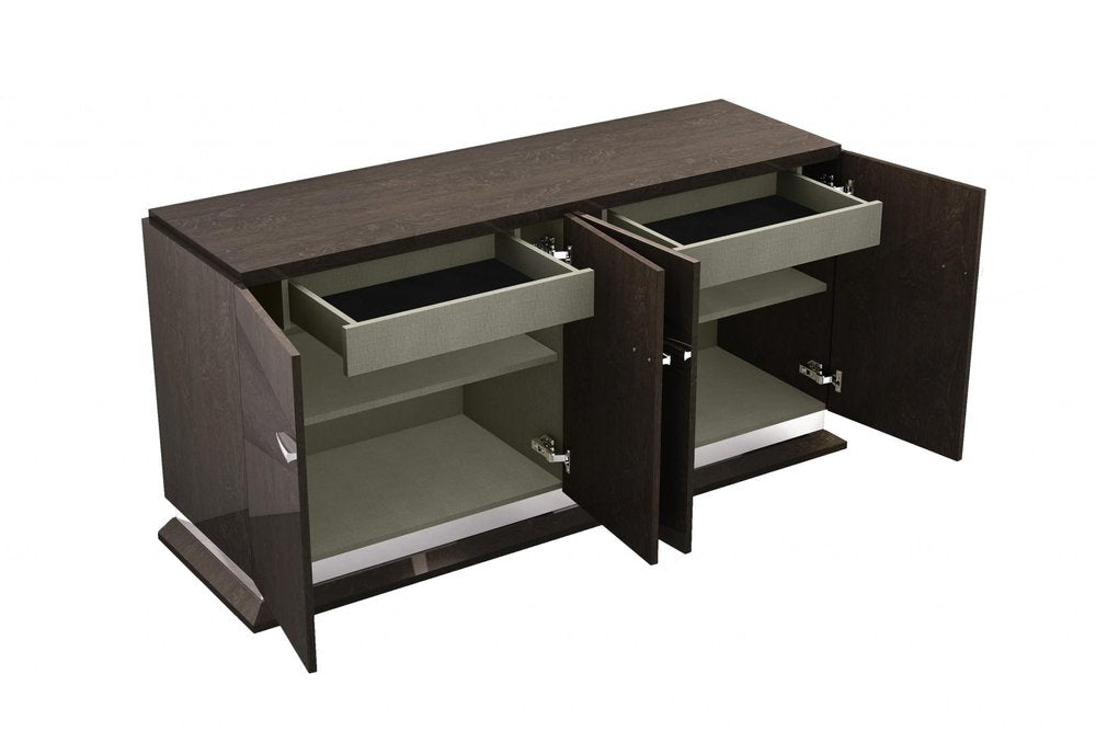 Seven Piece Gray Solid Wood Dining Set with Six Chairs