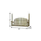 71" Natural Solid Wood Swing Chair