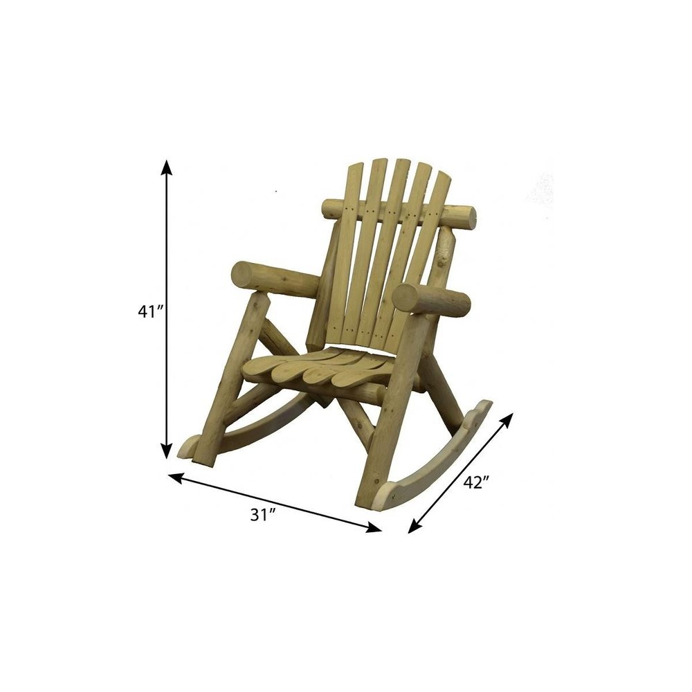 31" X 42" X 41"  Natural Wood Rocking Chair