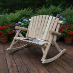 53" X 42" X 40"  Natural Wood Rocking Loveseat