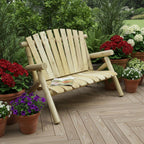 50" X 30" X 39"  Natural Wood Loveseat