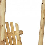31" Natural Unfinished Solid Wood Outdoor Swing Chair