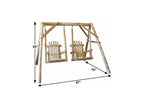 87" Natural Solid Wood Outdoor Double Swing Chair