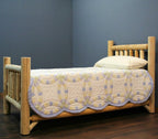 Natural Clear Finish Low Post Cedar Log Twin Bed