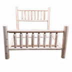 Natural Clear Finish Low Post Cedar Log Twin Bed