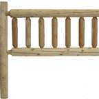 Natural Light Honey Finish Cedar Log Double Headboard