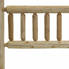 Natural Light Honey Finish Cedar Log Queen Headboard