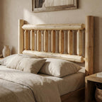 Natural Light Honey Finish Cedar Log King Headboard