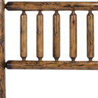 Natural Vintage Brown Finish Cedar Log King Headboard