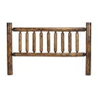 Natural Vintage Brown Finish Cedar Log King Headboard