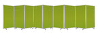 71" Green Iron Folding Nine Panel Screen Room Divider
