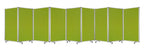71" Green Iron Folding Nine Panel Screen Room Divider