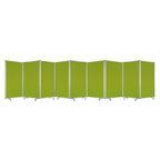 71" Green Iron Folding Nine Panel Screen Room Divider