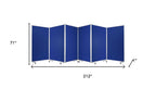 71" Green Iron Folding Six Panel Screen Room Divider