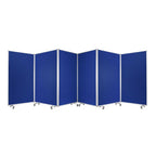 71" Green Iron Folding Six Panel Screen Room Divider