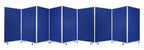 71" Green Iron Folding Nine Panel Screen Room Divider