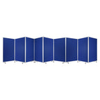 71" Green Iron Folding Nine Panel Screen Room Divider