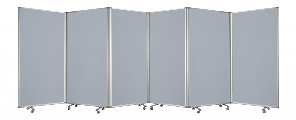 71" Green Iron Folding Six Panel Screen Room Divider