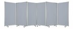 71" Green Iron Folding Six Panel Screen Room Divider