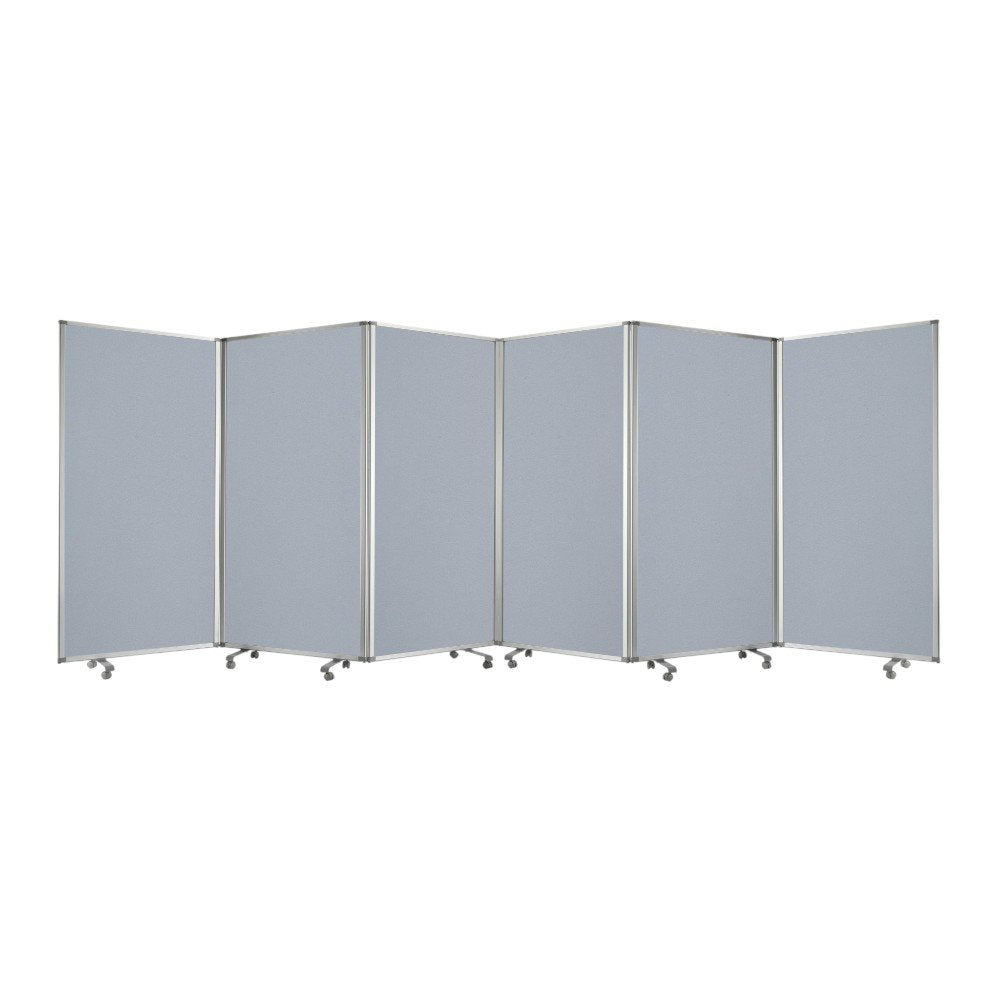 71" Green Iron Folding Six Panel Screen Room Divider