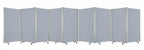71" Green Iron Folding Nine Panel Screen Room Divider