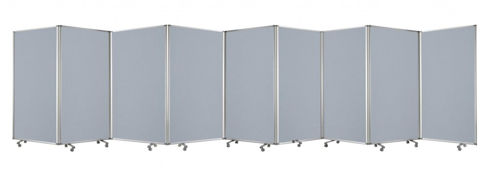 71" Green Iron Folding Nine Panel Screen Room Divider