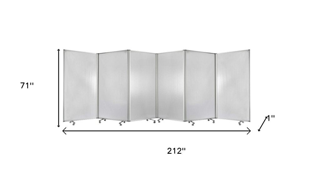 71" Green Iron Folding Six Panel Screen Room Divider