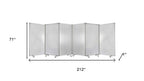 71" Green Iron Folding Six Panel Screen Room Divider