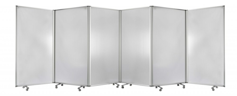 71" Green Iron Folding Six Panel Screen Room Divider