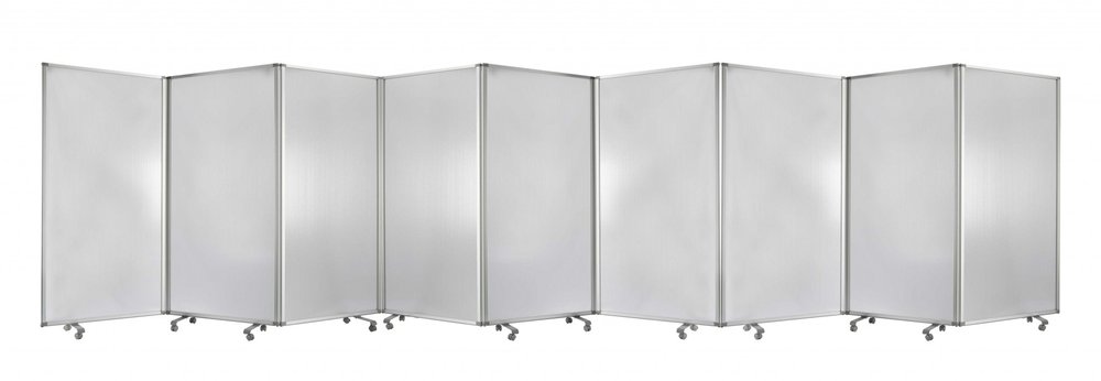 71" Green Iron Folding Nine Panel Screen Room Divider