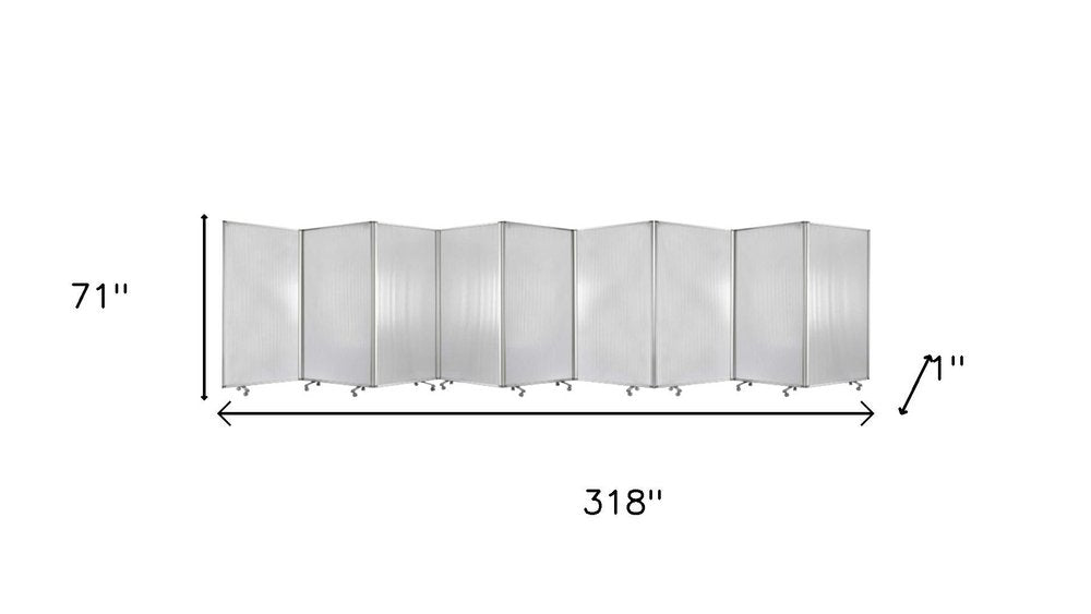 71" Green Iron Folding Nine Panel Screen Room Divider
